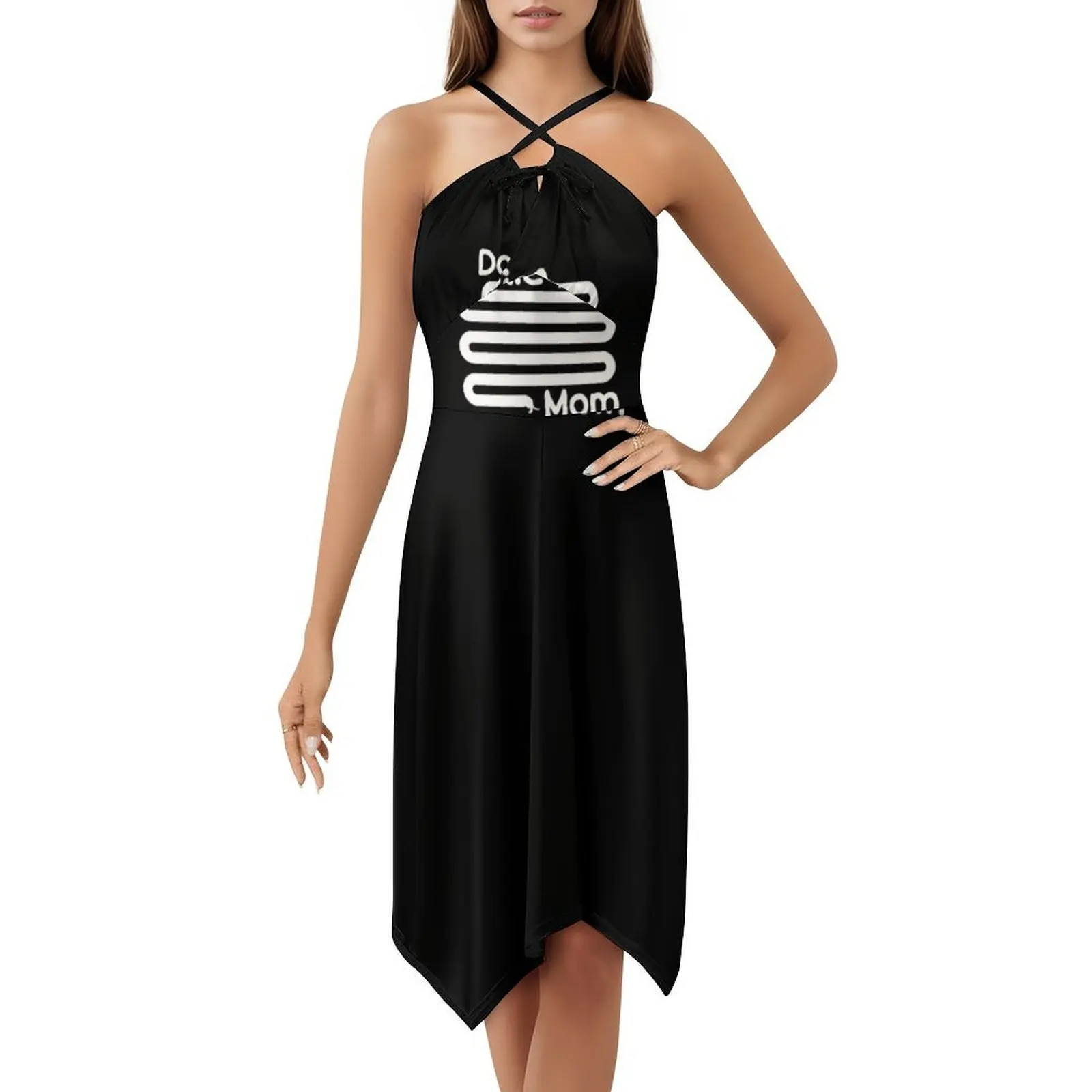 Funny Long Dachshund Doxie Mom Shirt Bohemian Sleeveless Dress Multi-Print Beach Vacation Party Dress Dachshund Dog Dad Dog view 5