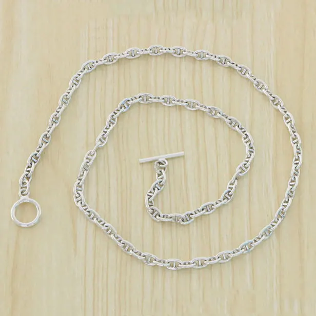 

South Korea's East Gate S925 Sterling Silver Necklace Pig Nose ot Buckle Light Luxury Little Girl Versatile Autumn/Winter Sweate