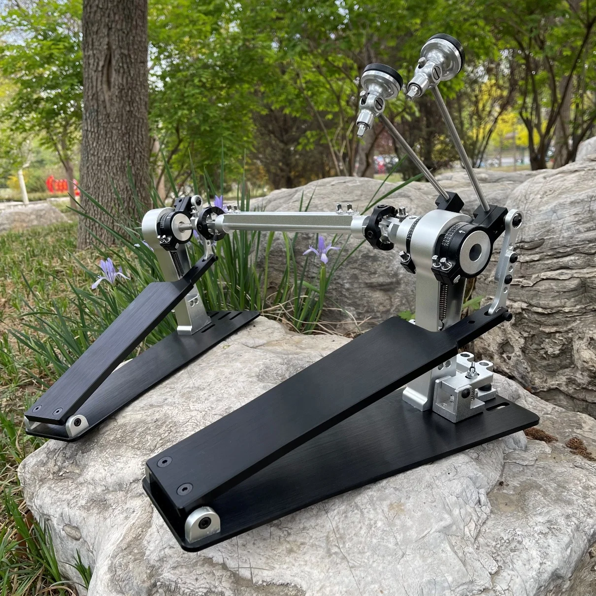 Long Board Speedy Direct Drive Shaft CNC Cutting Craft Jazz Pedal Aluminum Alloy Powerful Twin Pedal Kick Bass Drum Double Pedal