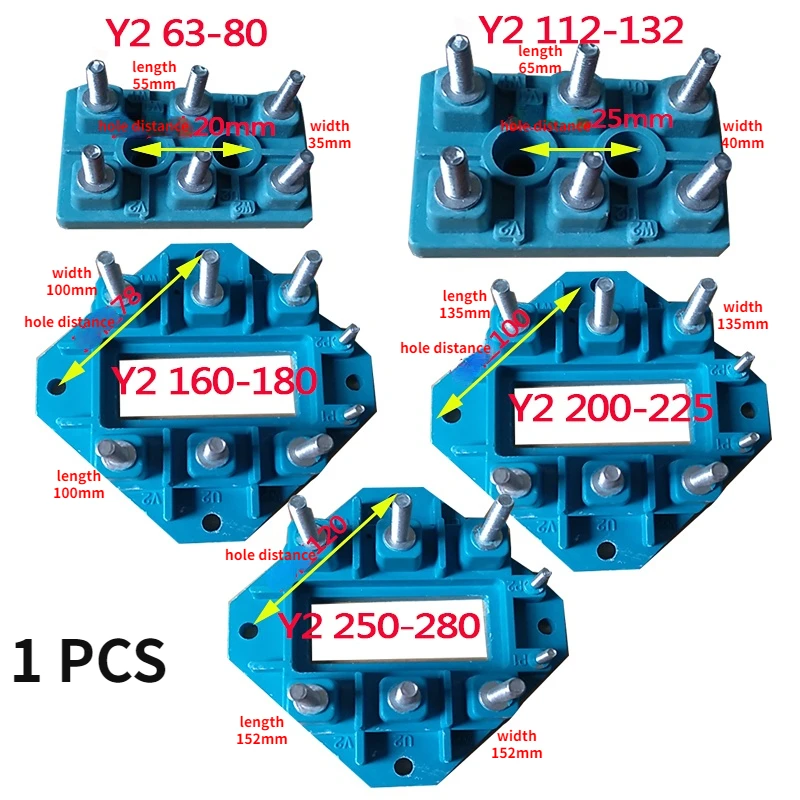 Y2 Three Phase Motor Terminal Board Square 6-column Electric Motor Connecting Terminal Plate Motor Connector Terminal Block
