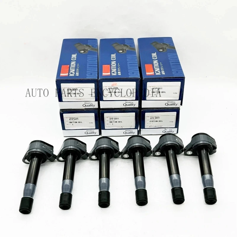 SSS+ Denso 6Pcs Ignition Coils For Honda Accord Odyssey 08-17 30520-R70-A01 673-2311