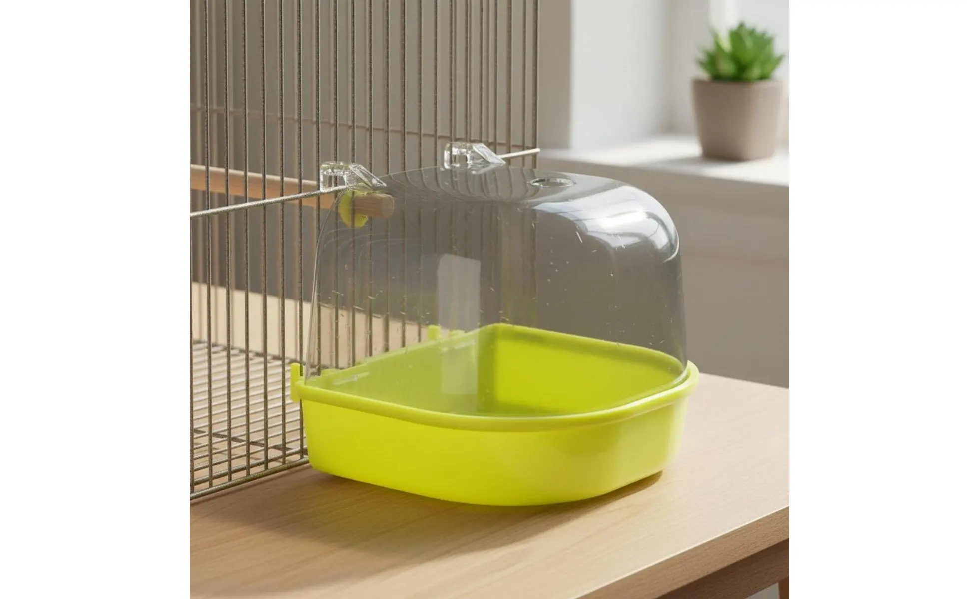 Bird Bathing Box Easy to Install Bird Shower Box Enclosure Accessory Non Pet Supply Removable Drawer