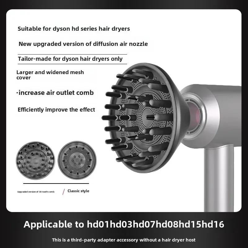 Suitable for Dyson hair dryer diffusion air nozzle drying air mask HD15/08 curly hair care fluffy new accessories