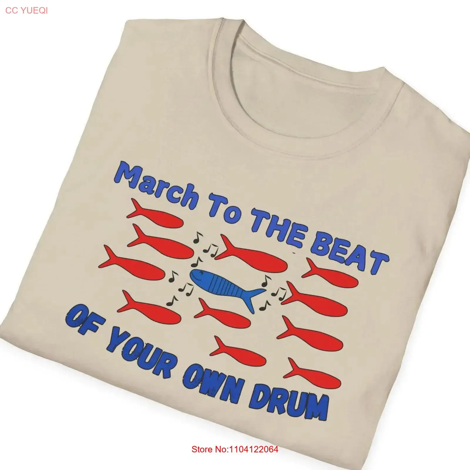 March to the Beat of Your Own Drum T Shirt Doux Quirky Top Auto Expression Authentique vintage Lavé Légèrement Respirant Élégant