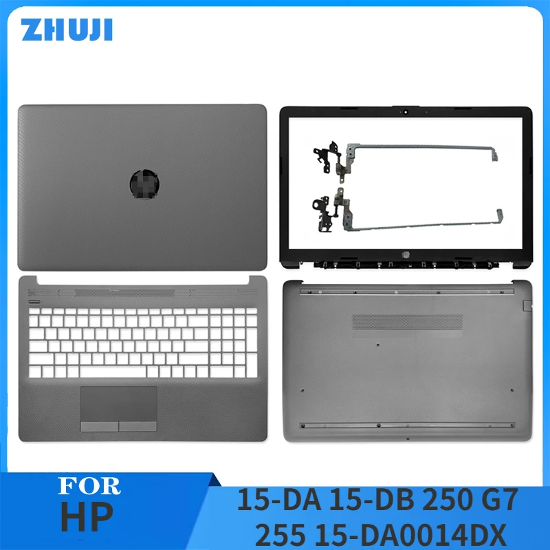 

New Top Back Case For HP 15-DA 15-DB 250 G7 255 15-DA0014DX Laptop LCD Back Cover Front Bezel Hinges Palmrest Bottom Case Gray