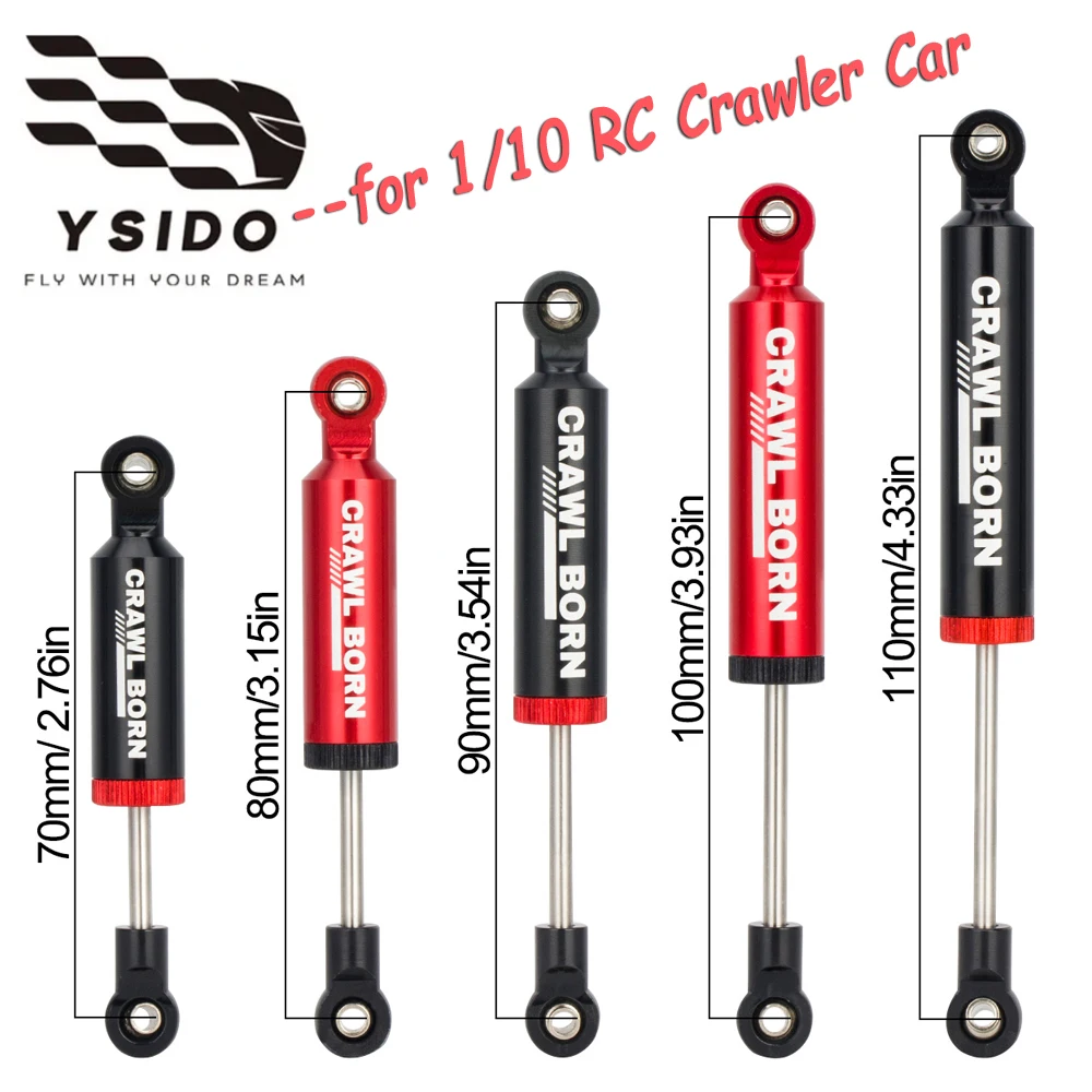 4 個フロントリアショックアブソーバー 1/10 RC クローラーカーアキシャル SCX10 90046 AXI03007 TRX4 TRX6 RBX10 レイス TRX4 レッドキャットパーツ用