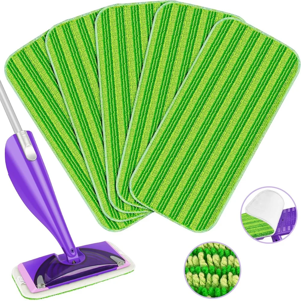 

5 шт. многоразовые насадки для швабры, совместимые с шваброй Swiffer WetJet, Влажная и сухая головка для швабры Swiffer Wet Jet, очистка деревянного пола, зеленый
