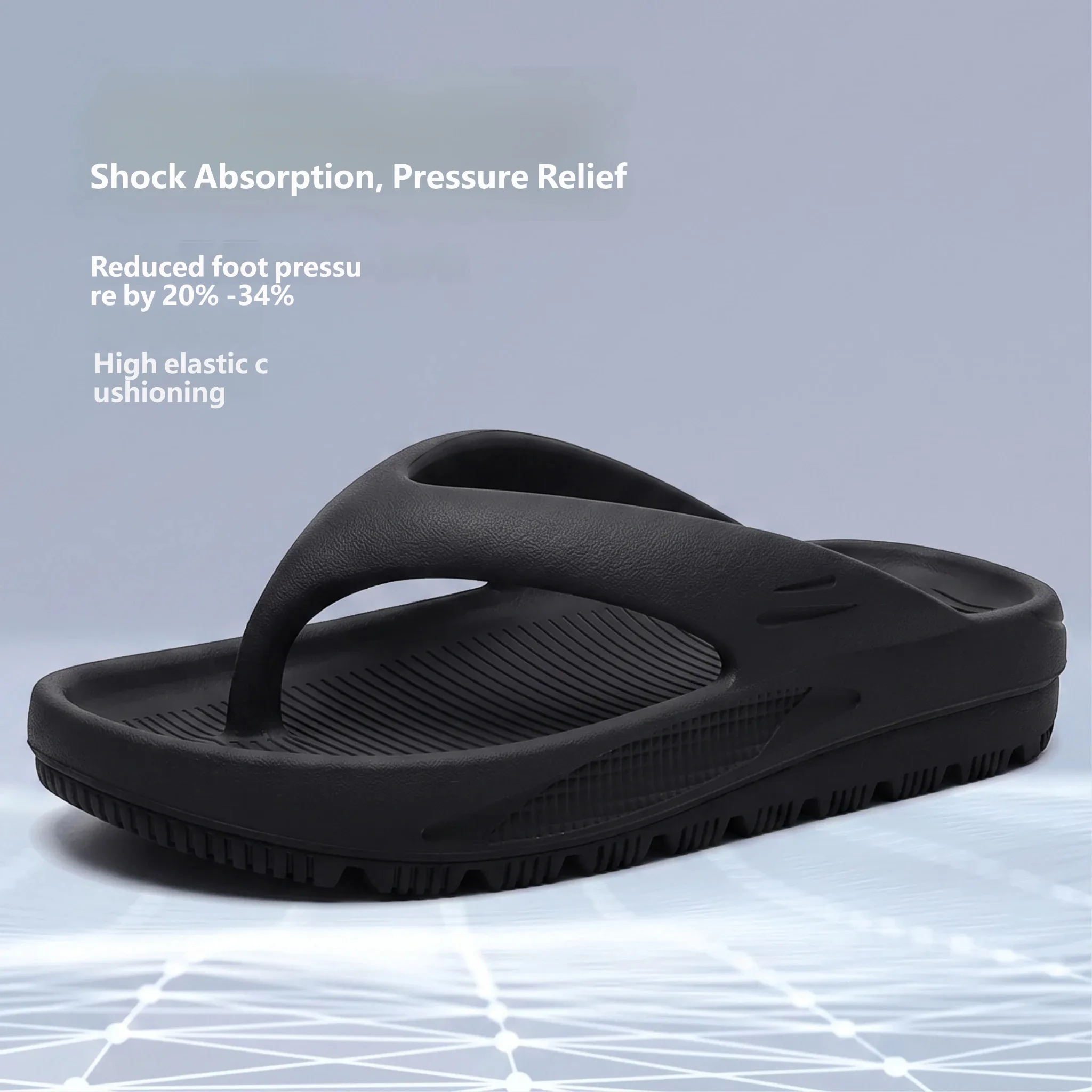 Fashion Male Platform Flip-flops Shock Absorb Cloud Comfort Slides Anti-slip Shower Pool Casual Summer Slippers