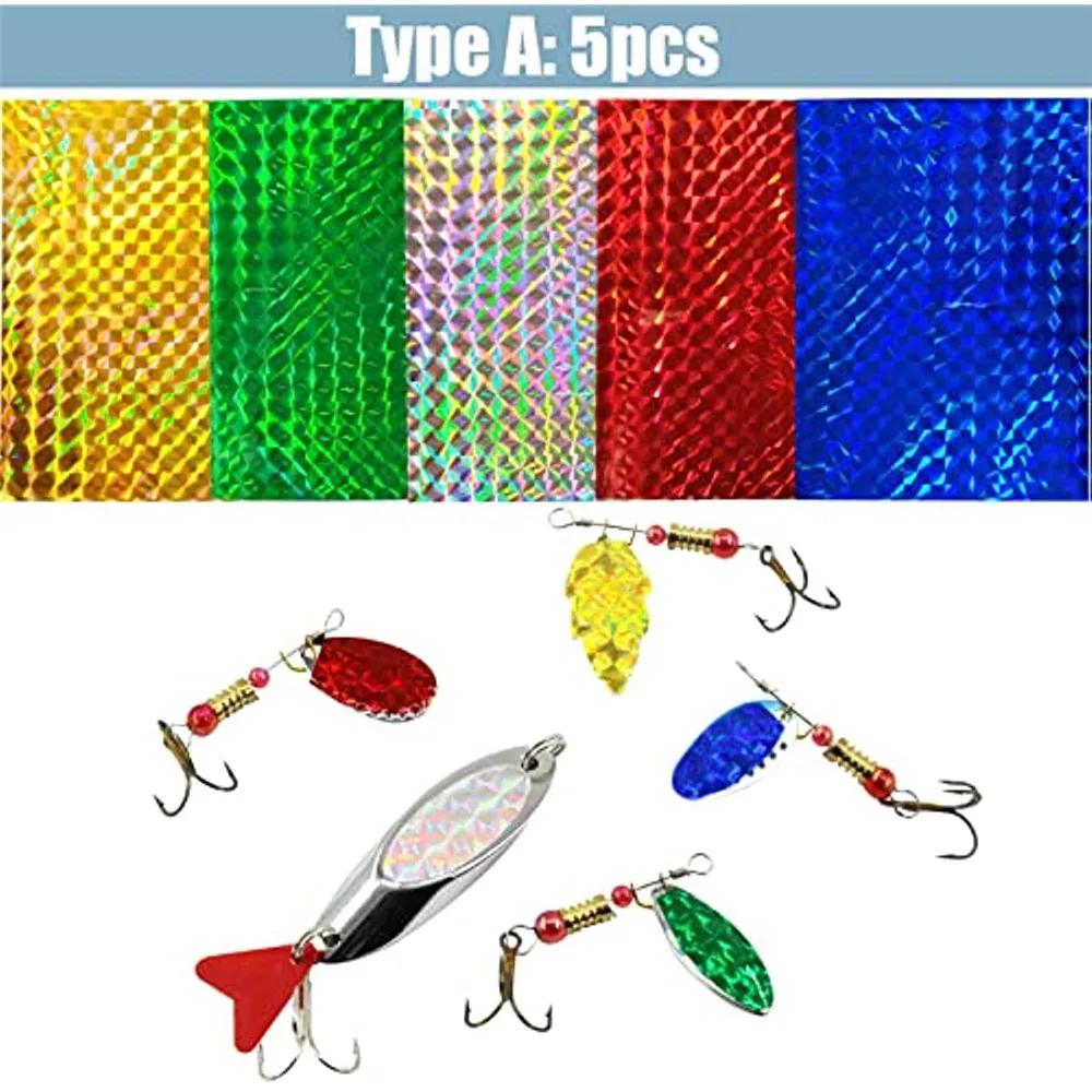 77PCS Holographic Fishing Lure Sticker With 5D Fish eyes Fish Scales Tape Luminous Sticker DIY Making Fishing Lure Accessories