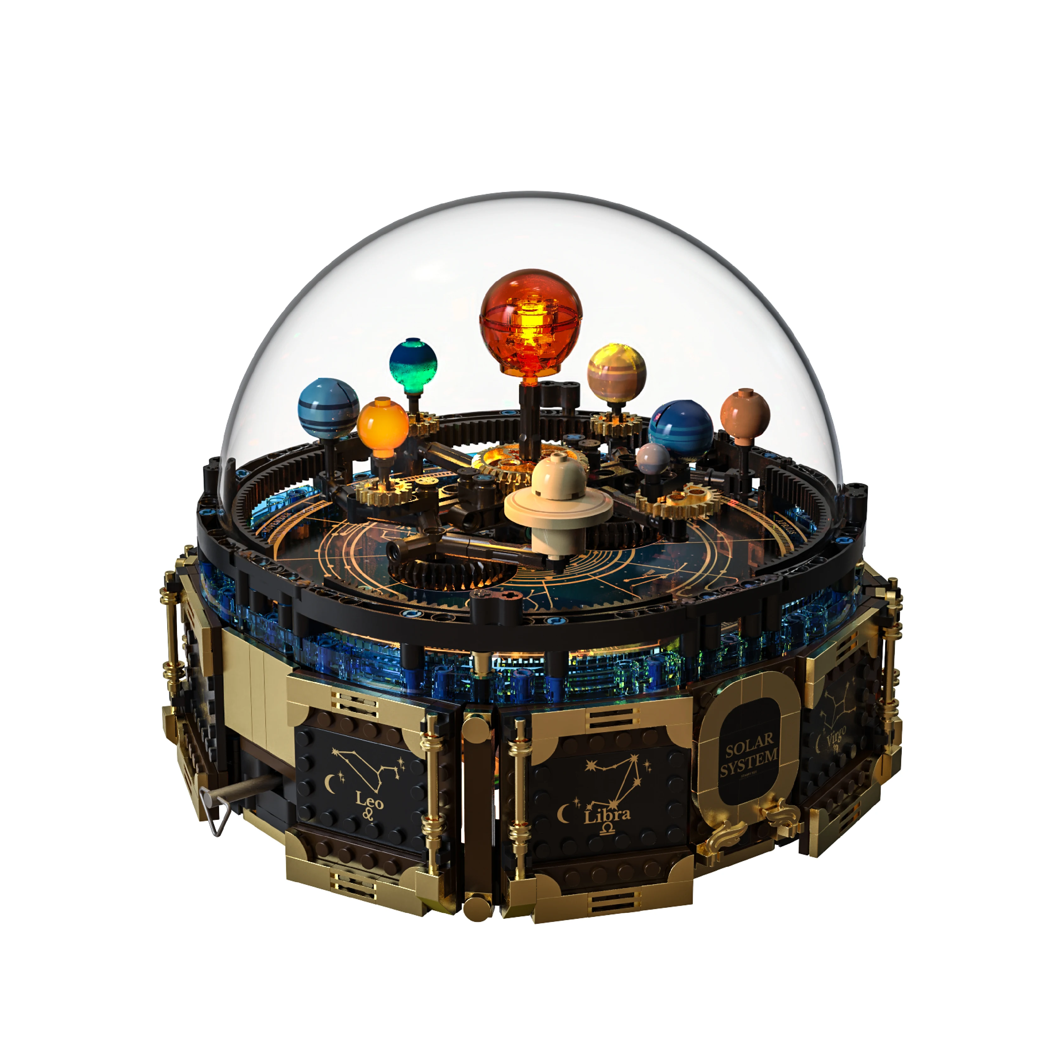 989pcs Solar System Glimmer Music Box T1123 MOC Model Building Blocks Design Creative Educational Brithday Gifts for Kids Adults