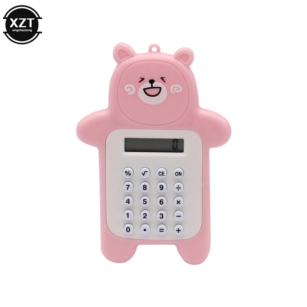 Portable Mini Calculator Pocket Size 8 Digit Display Cartoon Thin Button Cute Calculator Children\'s School Supplies