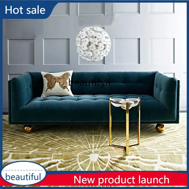 A003 American rural modern simple casual fabric sofa, small apartment living room fabric sofa