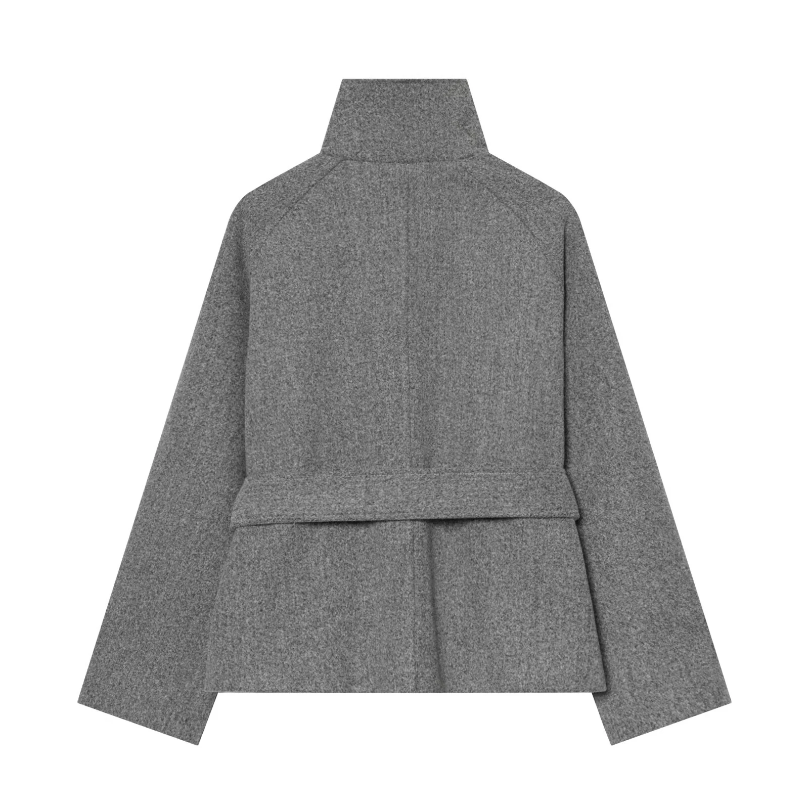 European and American style women's clothing new fashion versatile solid color long sleeved tie up waist slimming jacket