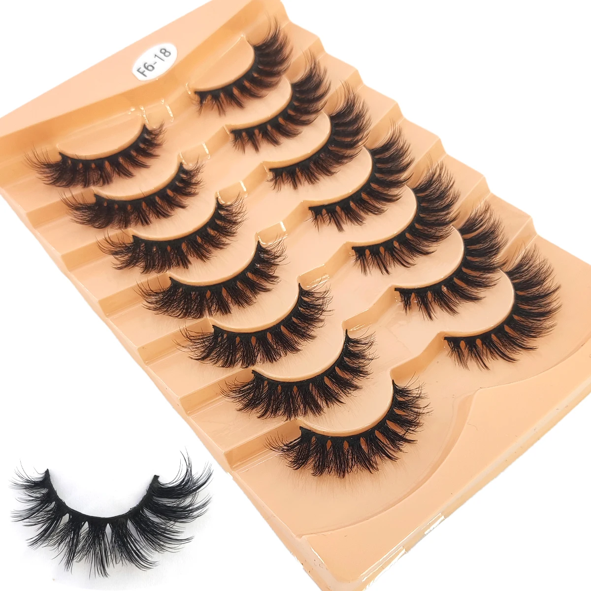 7 pares de cílios postiços de vison artificial 3D com cabelo bagunçado, cílios postiços grossos e longos de vison, cílios de maquiagem