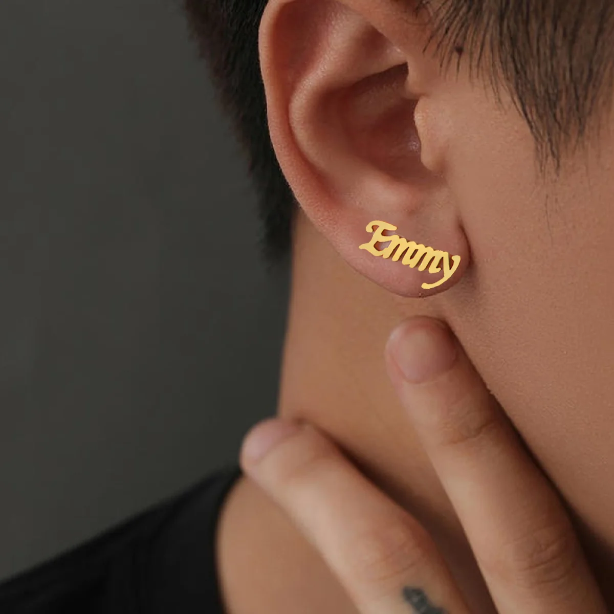 1 Pair Custom Name Earrings For Women Hip Hop Punk Alphabet Ear Studs Personalized Jewelry Stainless Steel Nameplate Earring