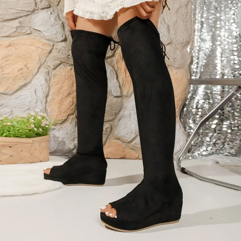 النساء منصة الأحذية التوابل جير أحذية مثيرة مكتنزة المفتوحة تو تصميم الأحذية ملهى ليلي حفلة أحذية أنيقة في الهواء الطلق الإناث 36-43 #2