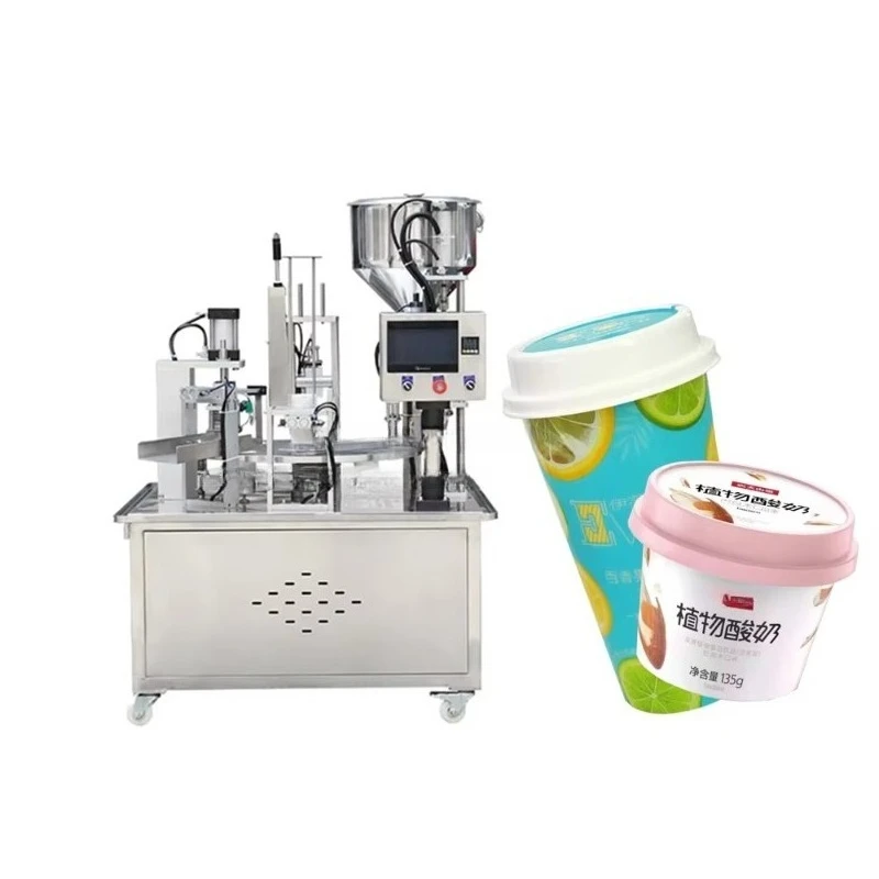 

Automatic Coffee Yogurt Milk Honey Cheese Butter Water Ice Cream Cup Filling Machine Sealing Machine Capping Machine for PP PET
