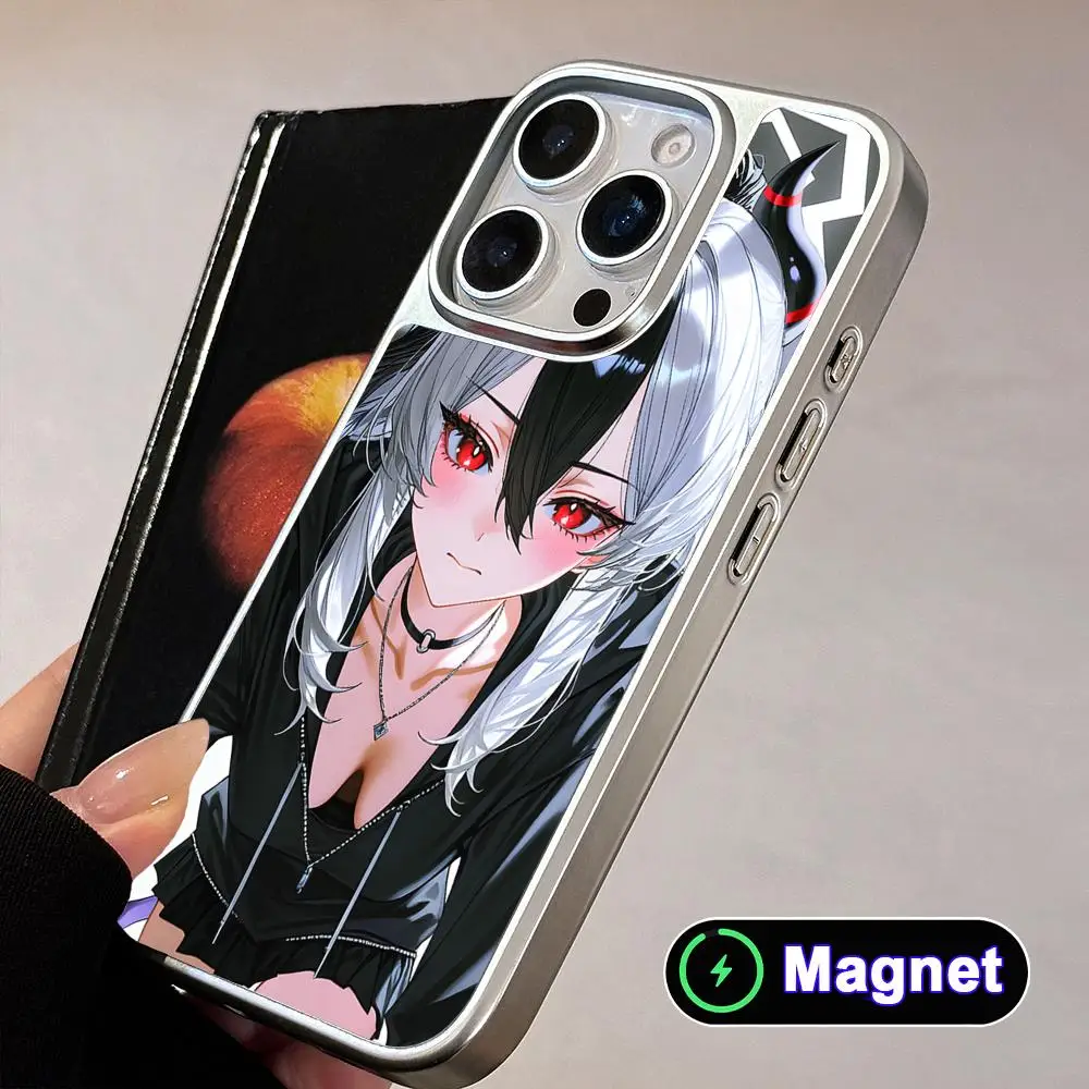 

Blue Archive Kayoko Silver Plating Magsafe Mobile Phone Case for iPhone 17 16 15 14 13 12 11 Air Pro Max Plus Colorful Cover