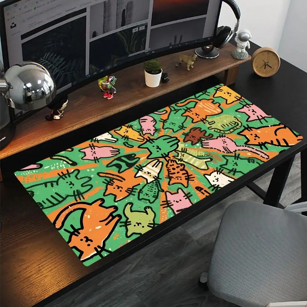 

Cute Cat PartyMouse Pad Oversized lock edge mouse pad for gaming computer keyboard and desk