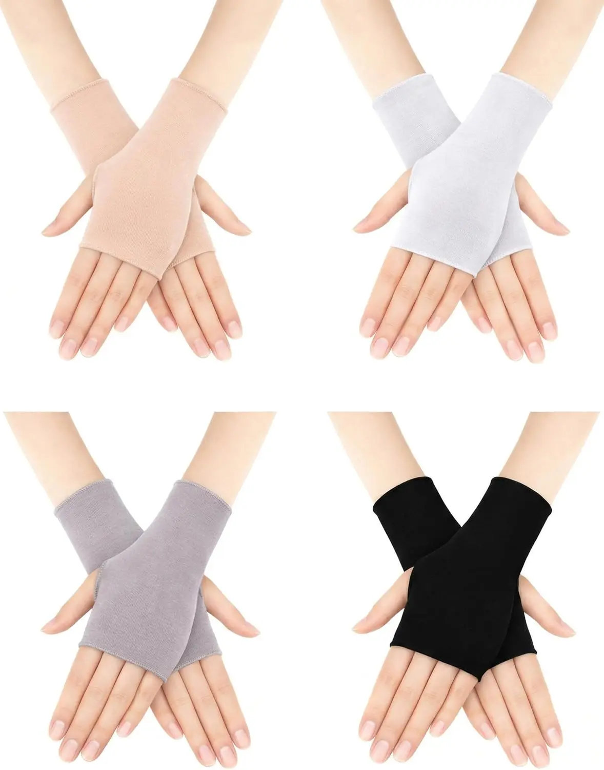 

1 pair of sun protection gloves, UV resistant extended version for cycling, summer driving, outdoor ventilation, new ice silk fingerless gloves, nail protection