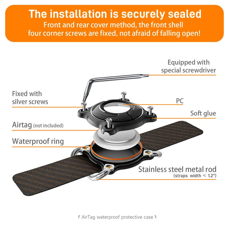Airtag Dog Collar Holder |  Waterproof- Cover with Removable Metal Loop, Sturdy TPu, Compact Size, Fits 1" Width Collar view 2