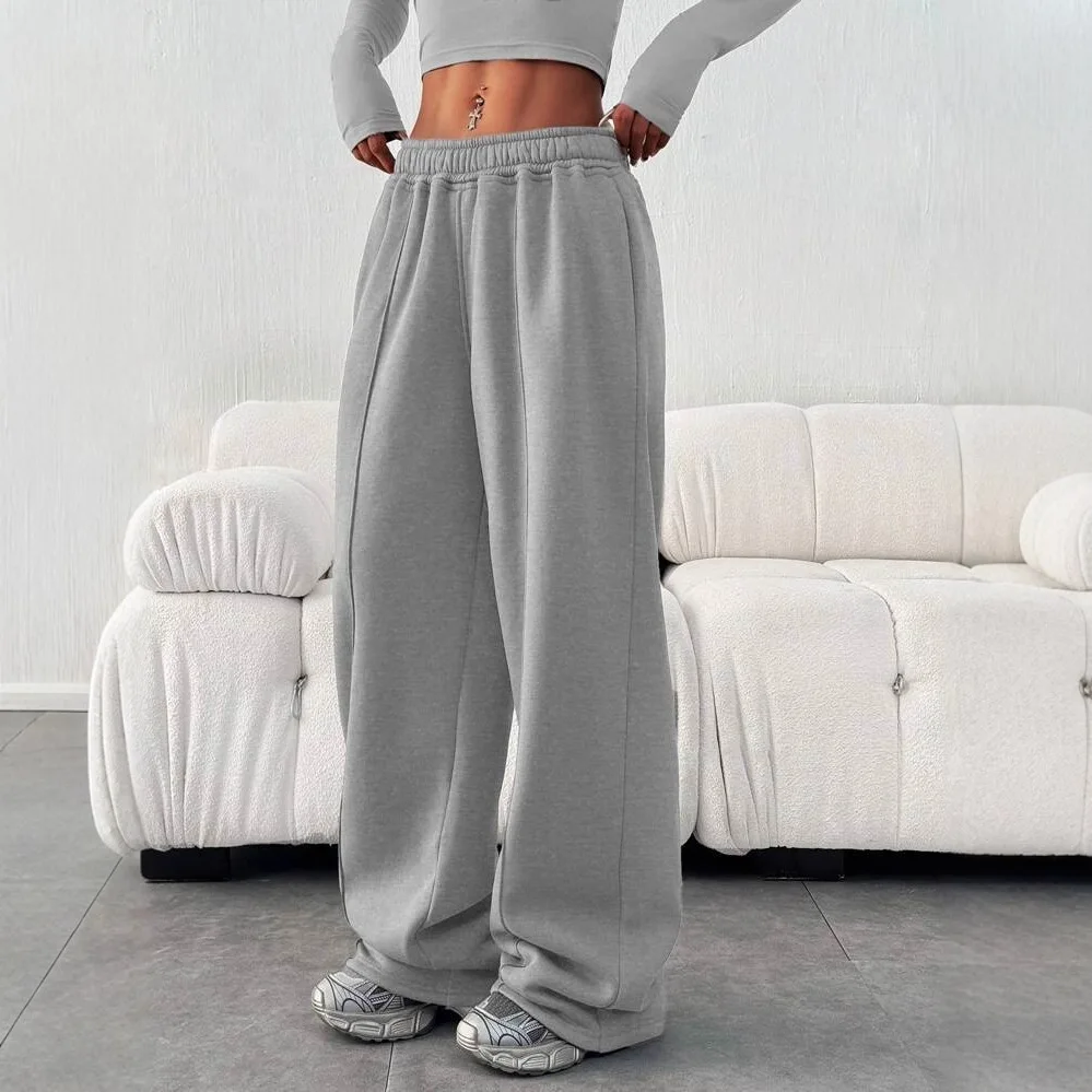 Women's Drawstring Jogging Basic Pants, Casual and Comfortable with Pockets, Mid Waist Sports Pants, Suitable for All Seasons