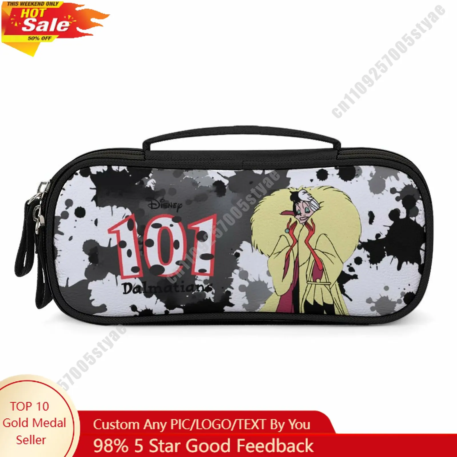 

Cruella De Vil Pencil Case Disney Cartoon Character Customized Design Personalized Creation Holiday Gift Cosmetic Bag Cosplay