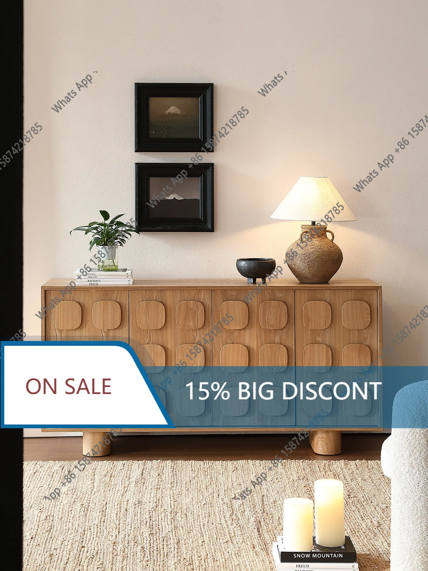 Mg Chocolate Sideboard Silent Wind Log Vintage Locker Cabinet Wall Integrated Storage
