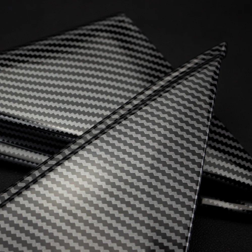 2PCS ABS Golden Carbon Fiber Color Pillar Frame Tweeter Cover Interior Decorative for Peugeot 208 2020-2025