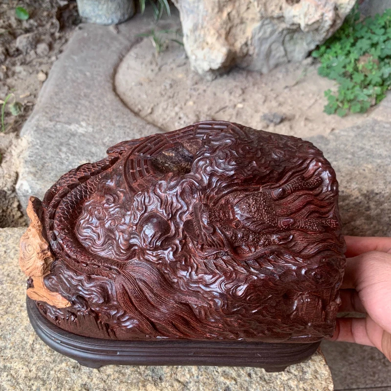 

Small leaf red sandalwood ornament collection grade plate incense burner aromatherapy burner collection