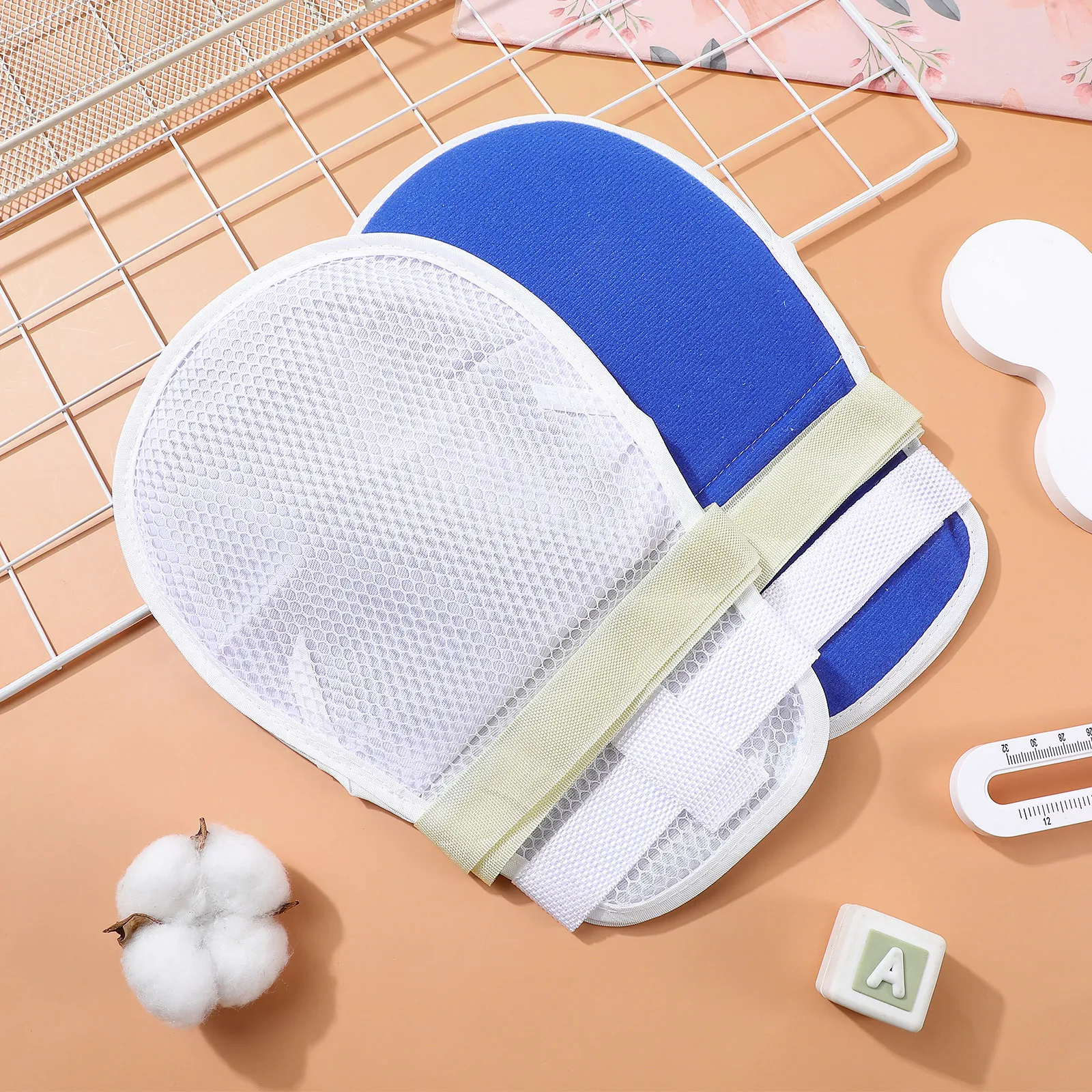 

2pcs Padded Finger Restraint Mitts Adjustable Safety Hand Protectors For Medical Use Elderly Patient Care Prevent Finger Hurt