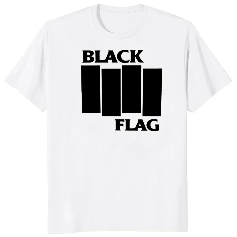 Flag Black T Shirt Bars Logo Hip-hop Punk Band Graphic Tshirts Women Men Trend Classic Short-sleev Adult Breathable Camisetas