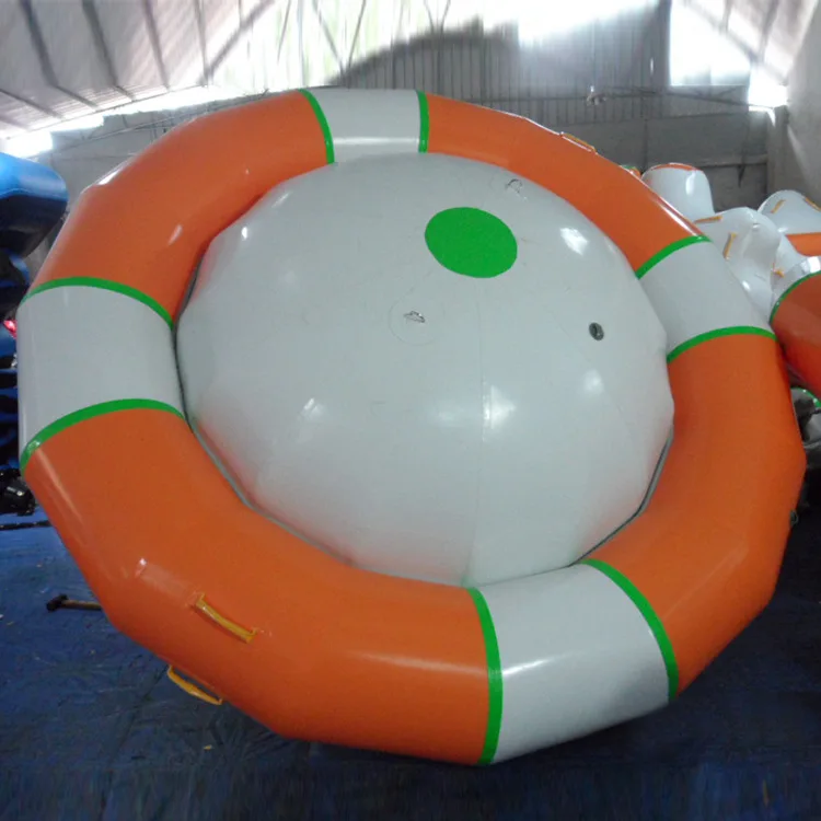 Customized inflatable mobile j-clip mesh water park equipment manufacturer water gyro seesaw large amusement sports users