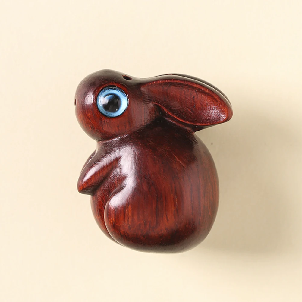 

Ebony Wooden Rabbit Pendant Zodiac Bunny Pendants Vintage Decorative Animal Charms Keychain DIY Crafts Jewelry Parts Small Size