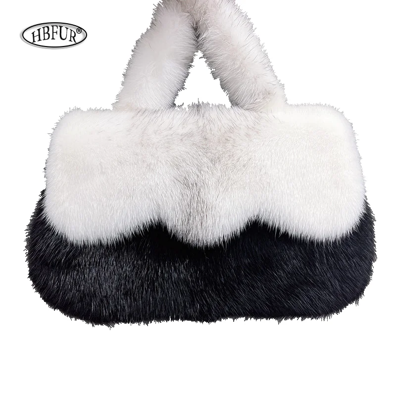 Women's Bag Tote Bag Shoulder Bags Chain Bag Genuine Mink Fur Handbag Lady Soft High-end Shopper Female Shoulder Bags
