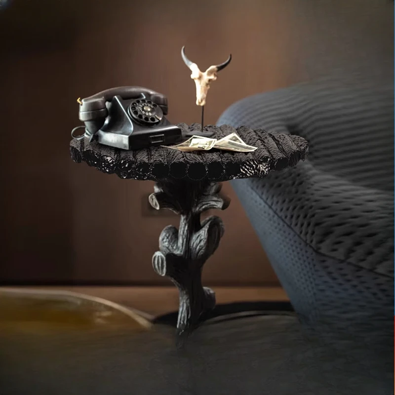 

Villa model room simple coffee table creative fiberglass sculpture villa courtyard balcony leisure small round table