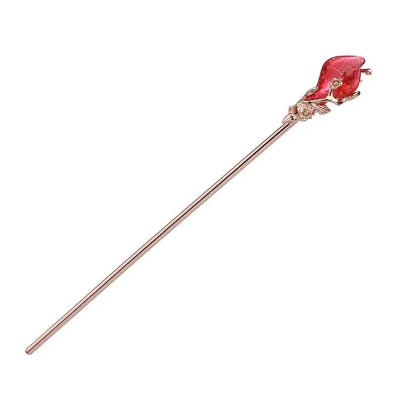 1PCS Vintage Chinese Style Hanfu Hair Chopsticks Hairpin Women Metal Glaze Hair Fork Woman Jewelry Hair Clip Hair Stick