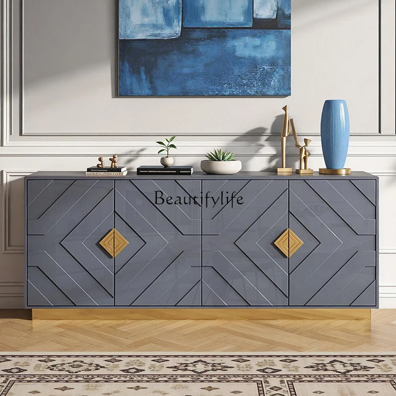 

03.Italian light luxury entrance household dining side cabinet tea cabinet large capacity storage cabinet