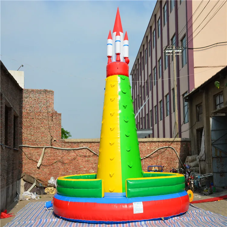 PVC Inflatable Rock Climbing Wall and Bouncer with Rope Fun Outdoor Game
