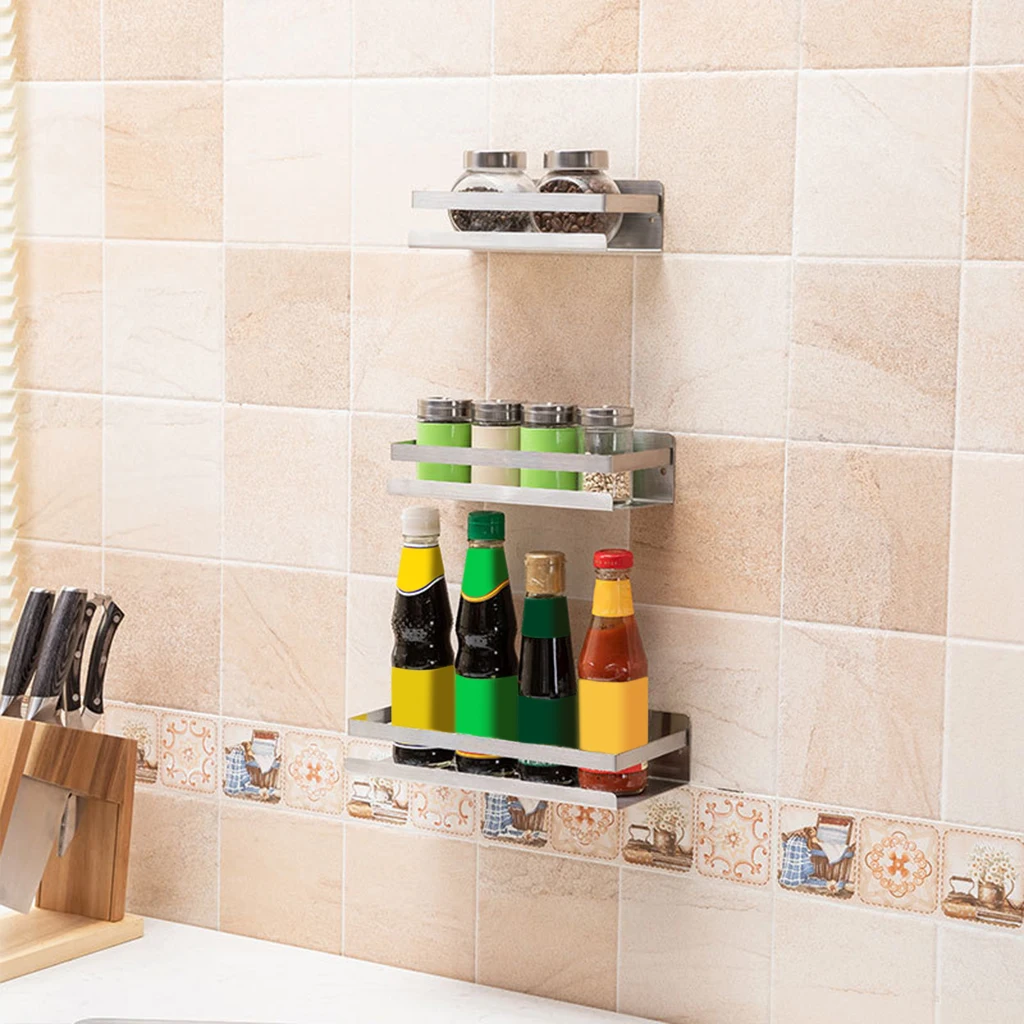 Dinding terpasang Shower Caddy rak kamar mandi aksesori kamar mandi rak sampo penyimpanan keranjang Shower keranjang untuk rumah