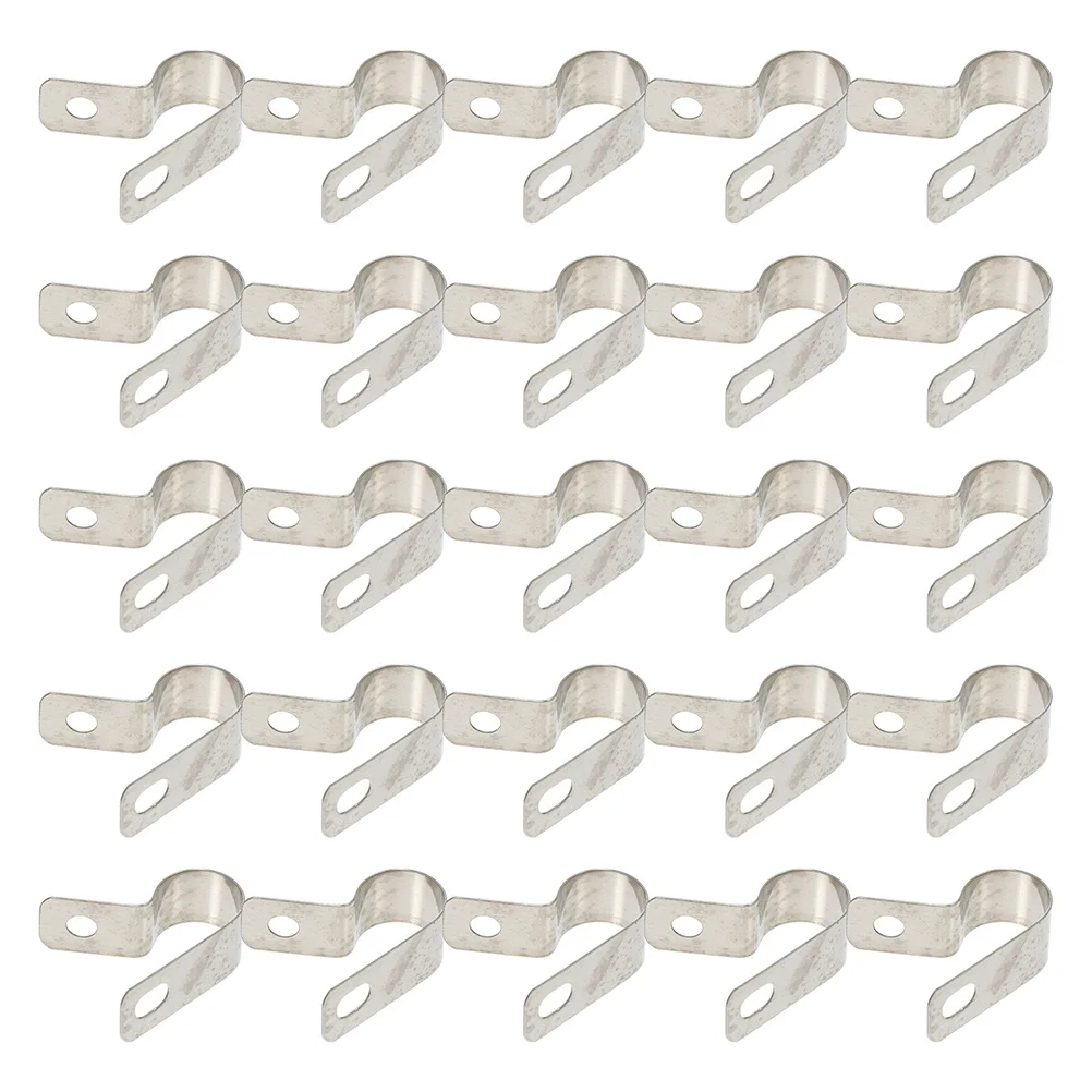 

50Pcs Thickened R-Shaped Cable Clips Stainless Steel Wire Clamps for Cord Management Home Office Wall Cable Fixing Clamp