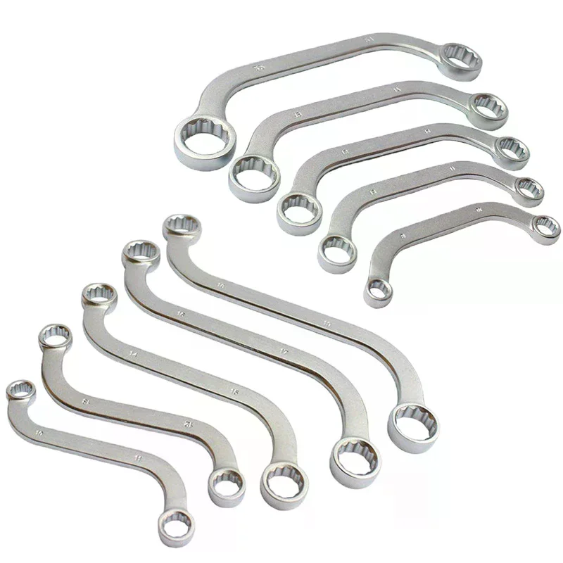 【W】1/5Pcs S Type Double Ended Allen Wrench Combination Ring Spanner Plum Plate Curved Machine Fastener Repair Tools
