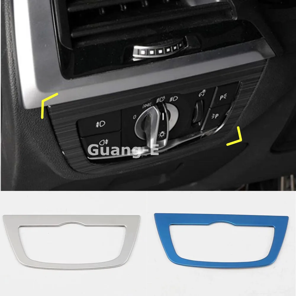Car Stick Steel Front Head Fog Light Switch Button Trim Frame Lamp For BMW X3 XDrive 25i 28i 30i 2018 2019 2020 2021 2022 2023