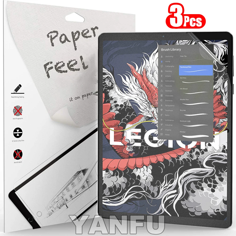 3Pcs Paper Feel Like Screen Protector for Lenovo Legion Y700 2025 8.8 inch 3rd 2rd Generation 2023 No Glass