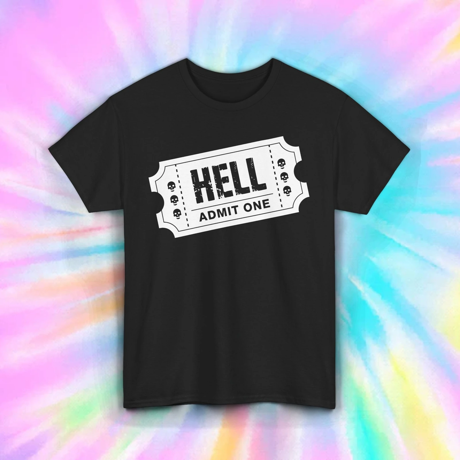 Camiseta divertida Hell Admit One Ticket, camiseta de Humor sarcástico, S-5XL