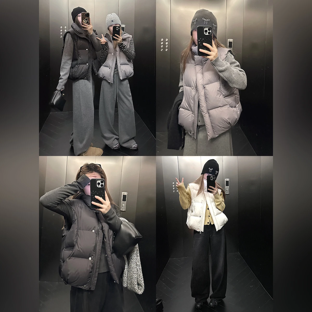 

Artistic Warm ell Bubble Jaet Women's Art Sle Long Sve Du down Vest Ba Sensation Faionable Winter Outerwear
