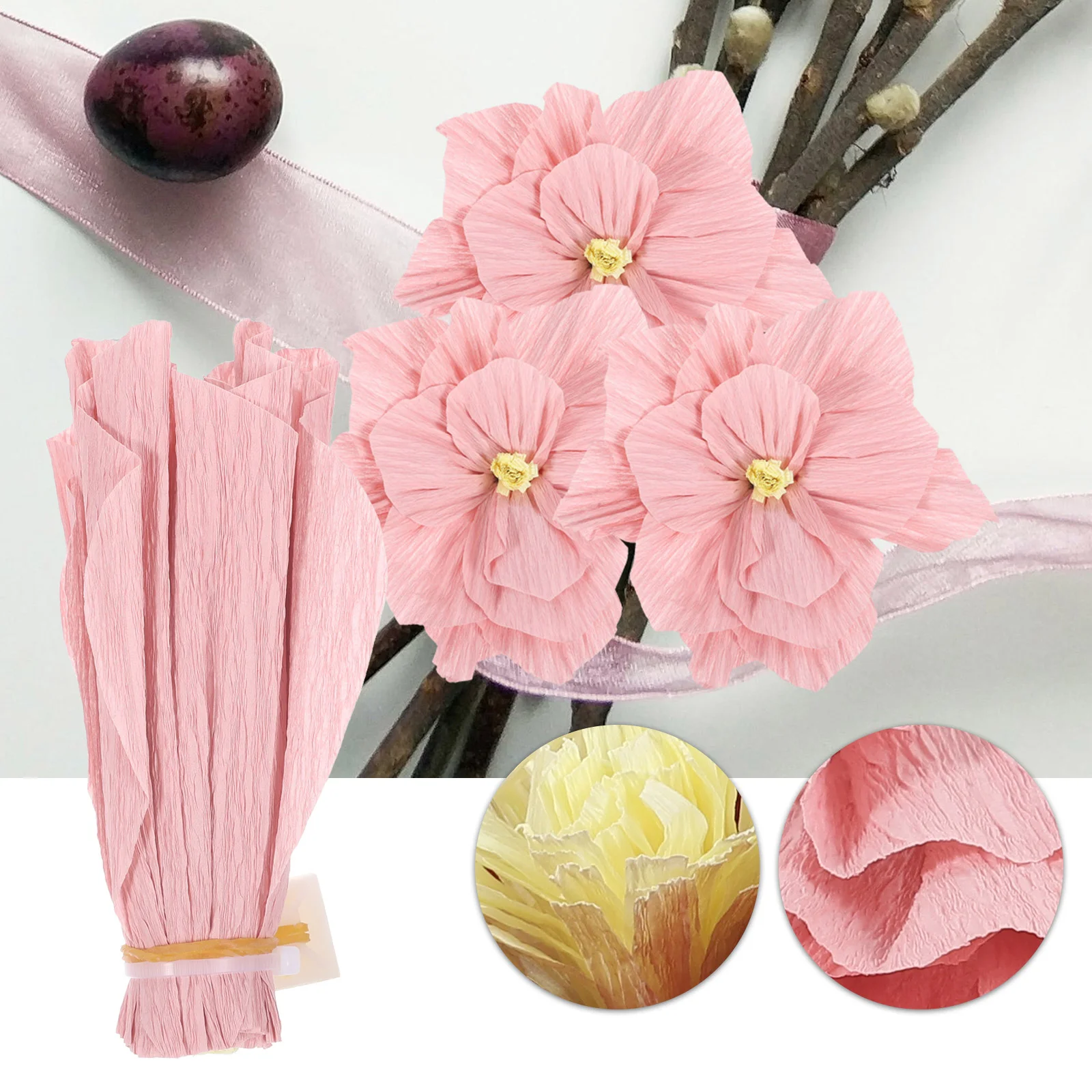 10 Pcs Paper Decorations Crepe Bouquet Flowers for Party Pendants Artificial Plant