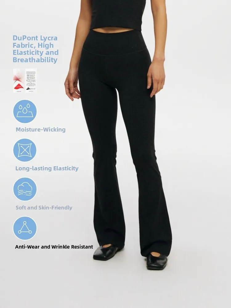 

Oneup Lycra Butter Feel Floral Series Yoga Pants Women's Spring Moisture Wicking Casual Pants Elastic Micro Flared Long Trousers