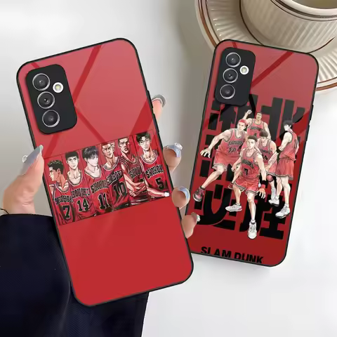 Slam Dunk Phone Case Glass for Samsung Galaxy S20 S21 S22 S24 S23 Ultra Fe Plus A34 A54 A24 A52 A53 M54 Coque