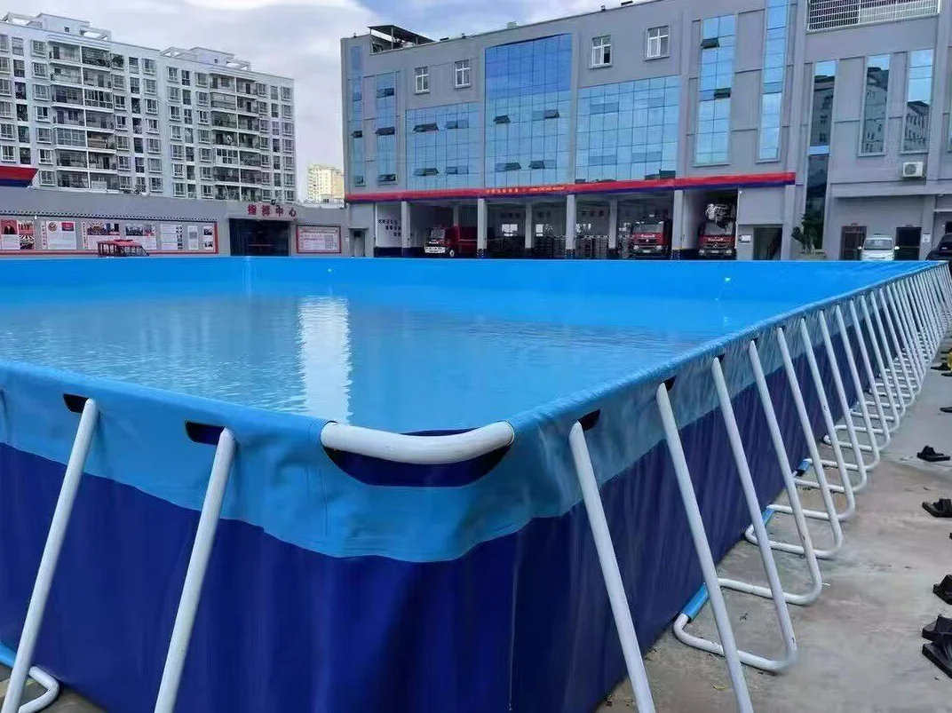 4X3X1.2m  Rectangular Metal Frame Portable Swimming Pool for Inflatable Amusement Water Parks, Outdoor / Indoor Use